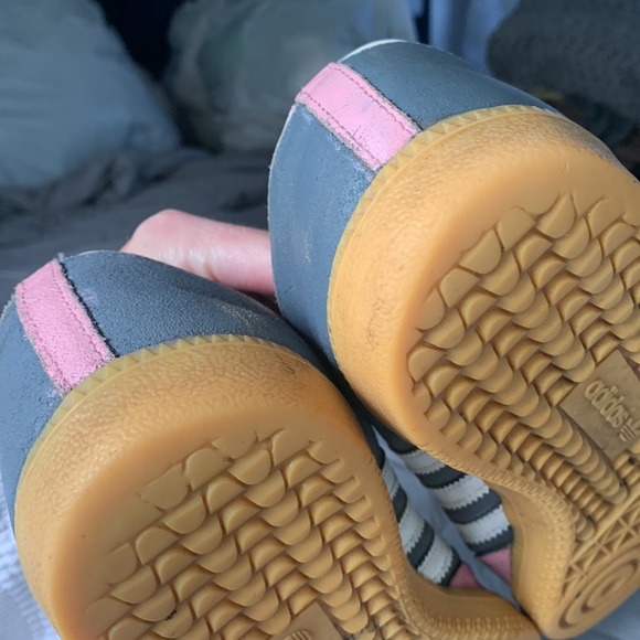 Adidas original Sambas sneakers grey pink triple stripe Sz 10.5 limited edition - Picture 12 of 14